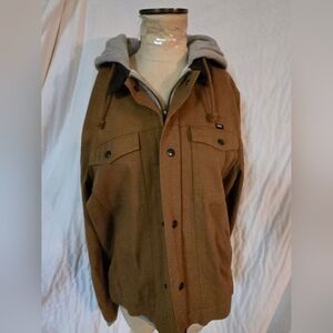 Vans Men's Brown and Gray Hooded Performance Jacket